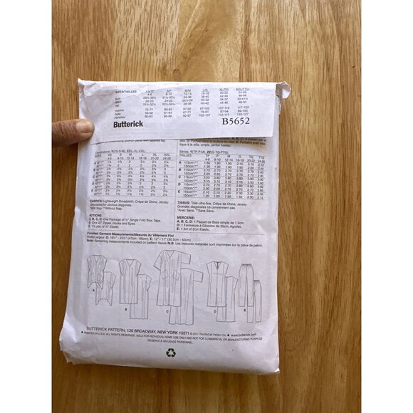 Butterick Top Size LRG - XXL Dress Caftan, Jumpsuit Pants Pattern CUT #B5652 - Picture 4 of 4